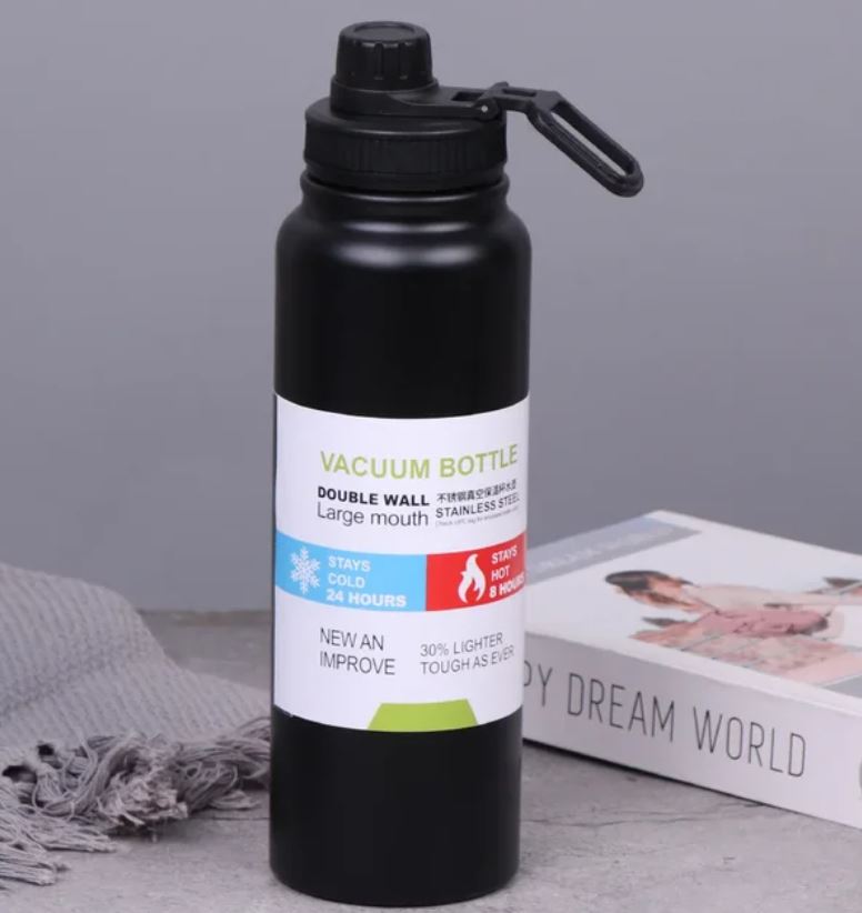 Stainless Steel Water Bottles Double Wall Vaccum Flask Bottles 1000ml/800ml Water Bottles Stainless Steel Sports Water Bottle For Hot & Cold Drinks Durable Gym Bottle for Outdoor, School, Office Use
