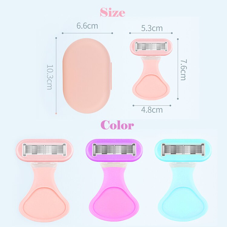 New 6-Layer Blade Lady Razor Women Razor Mini Portable Shave Mane Leg Hair Private Body Manual Razor With Case