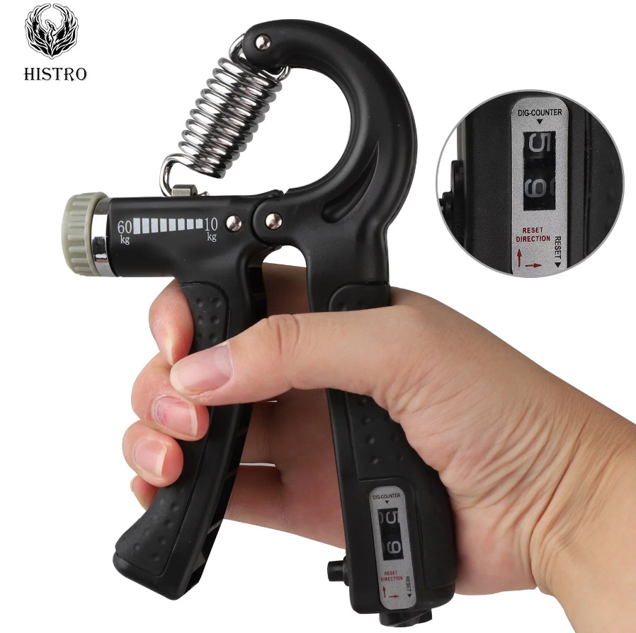 Histro Automatic Counting Hand Gripper Adjustable Resistance Automatic Counting Non-Slip Hand Grip Strength Trainer Fingers Wrist Forearm Exerciser Workout Gear Home Gym Exercise Equipment   Hand Gripper 5-60KG  Automatic  Non-Slip hand strengthen