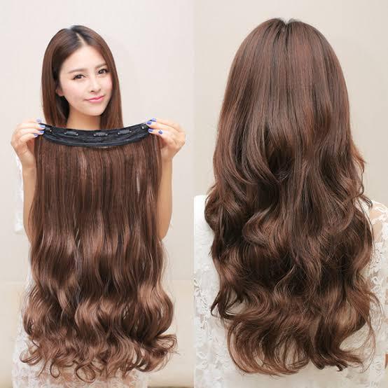 Clip-In Hair Extension for Women - High-Temperature Synthetic Fiber Hair Piece with Secure Clips for Instant Volume & Length - Black, Brown & Golden Shades