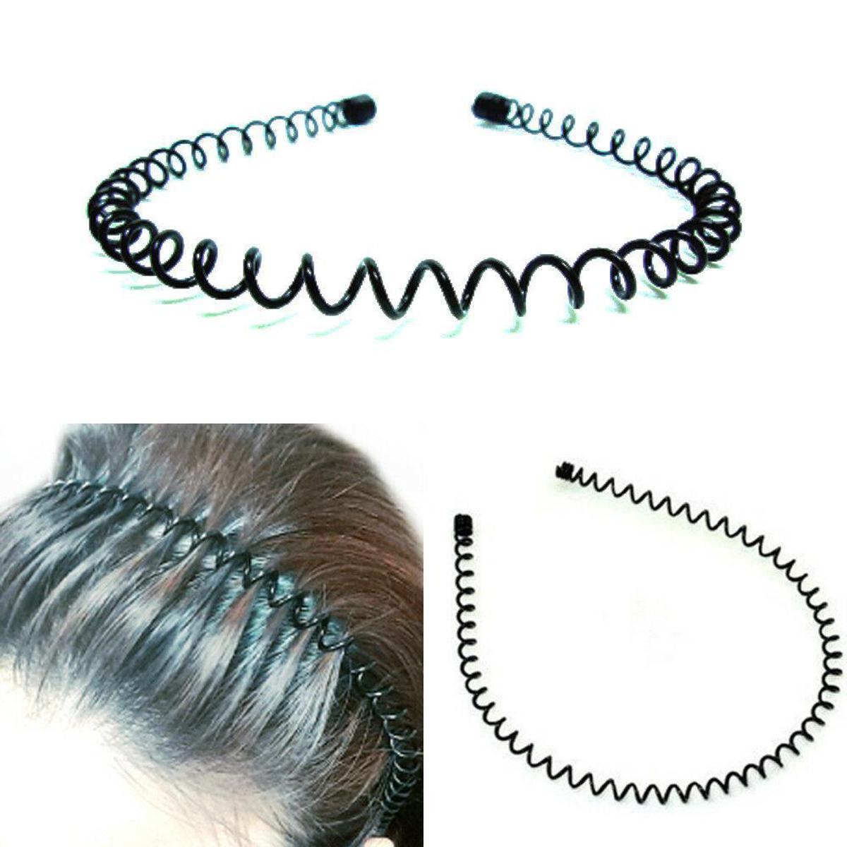 Unisex Black Zigzag wavy metal black hairband for MEN and WOMEN Hair Band