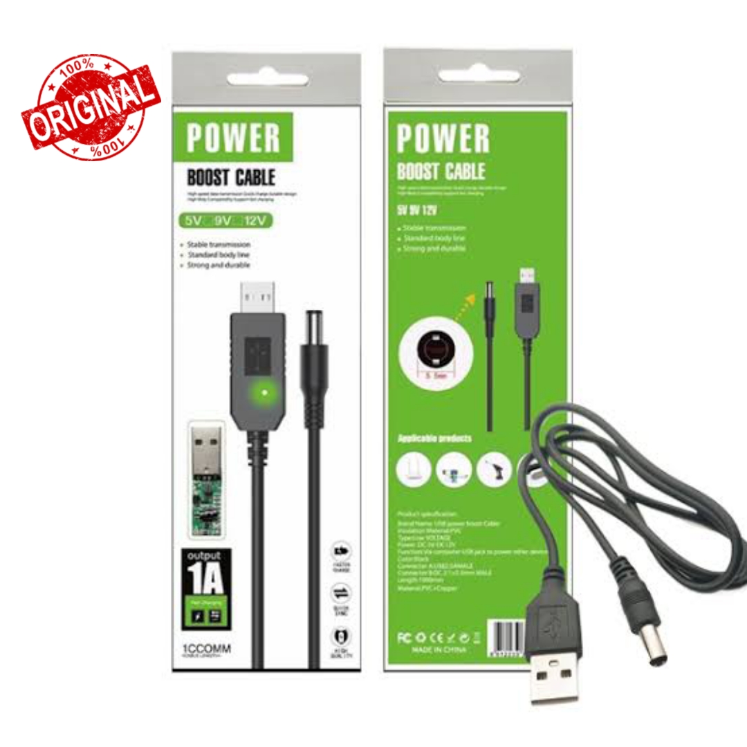 Router Cable WiFi to Powerbank Cable Connector DC 5V 9V 12V USB Cable Boost Converter Step-up Cord for Wifi Router price in Pakistan