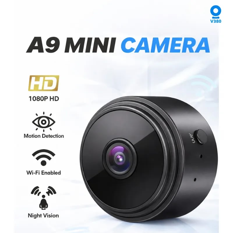 A9 Wireless Mini Camera Full HD 1080P | Rechargeable Portable CCTV Security Camera | Night Vision Remote Monitoring for Home and Office