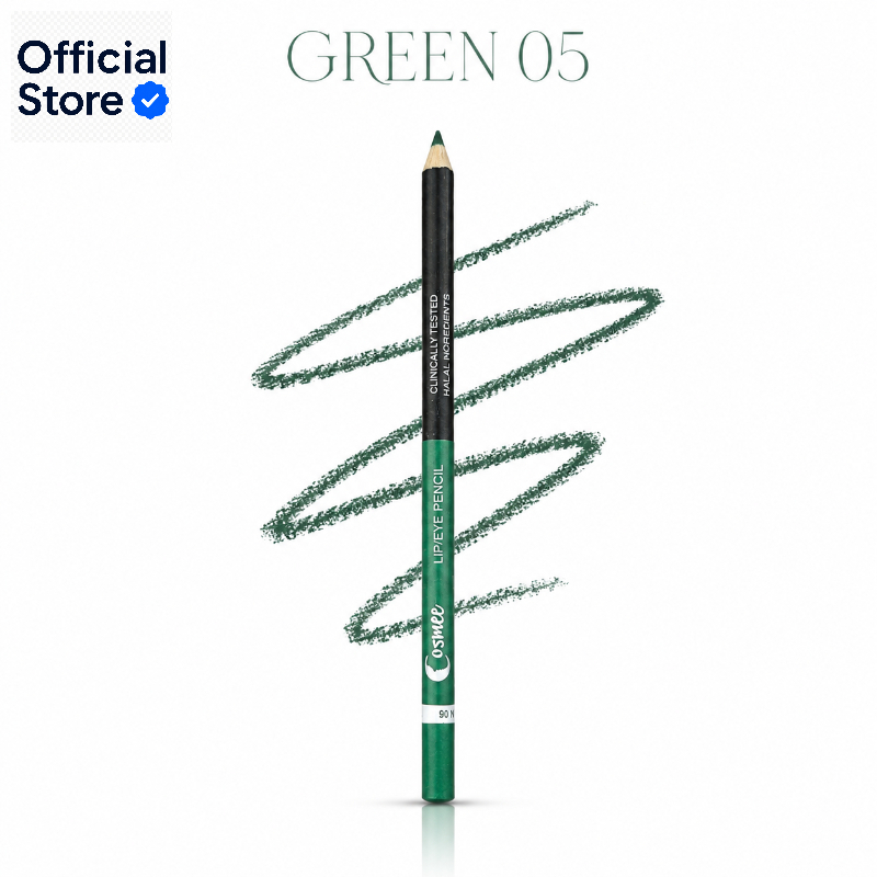 Cosmee Lip & Eye Pencil - Green 05 | Waterproof 2-in-1 Makeup Liner