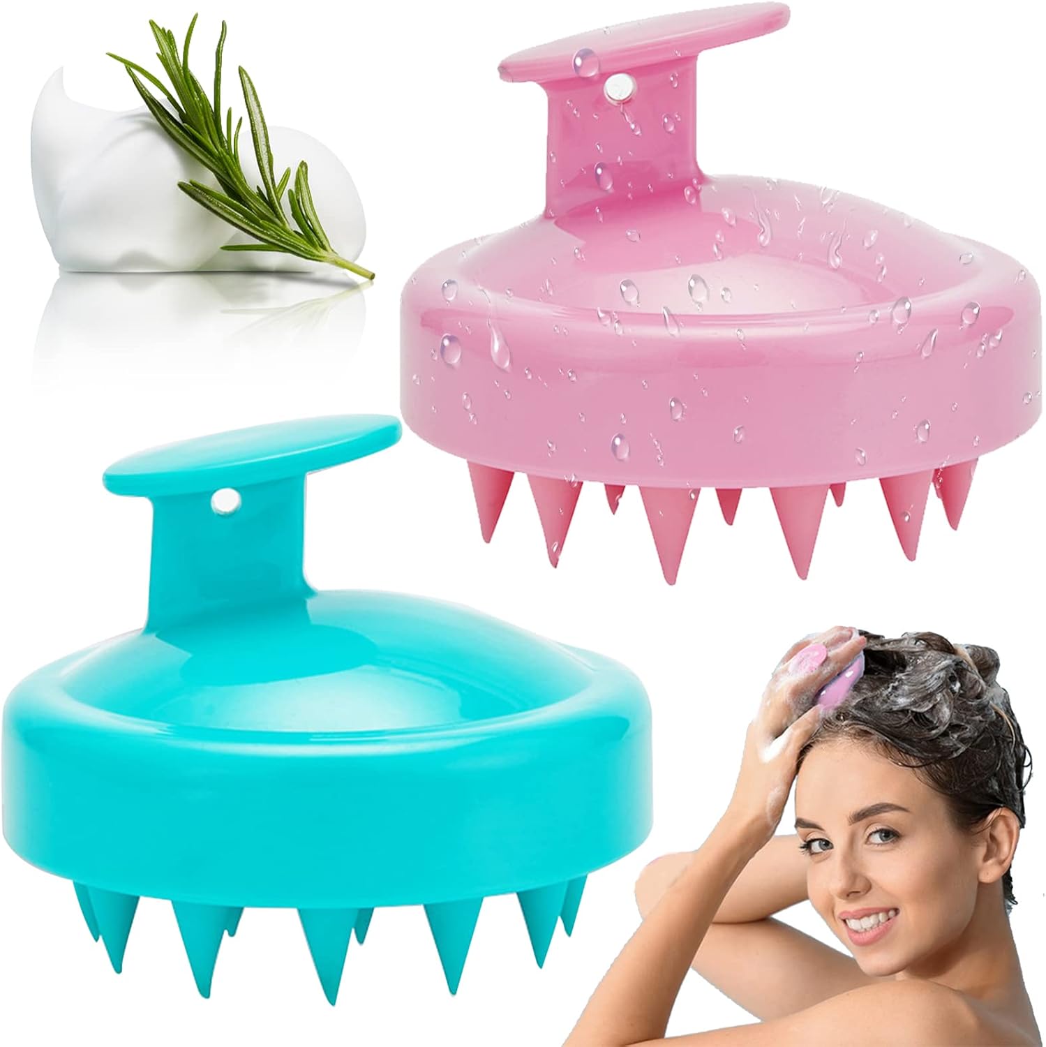 Silicone Shampoo Brush Clean The Scalp Thoroughly Scalp Massage Easy Foam Head Massage Brush Shampoo Brush Bath Comb Care Tool