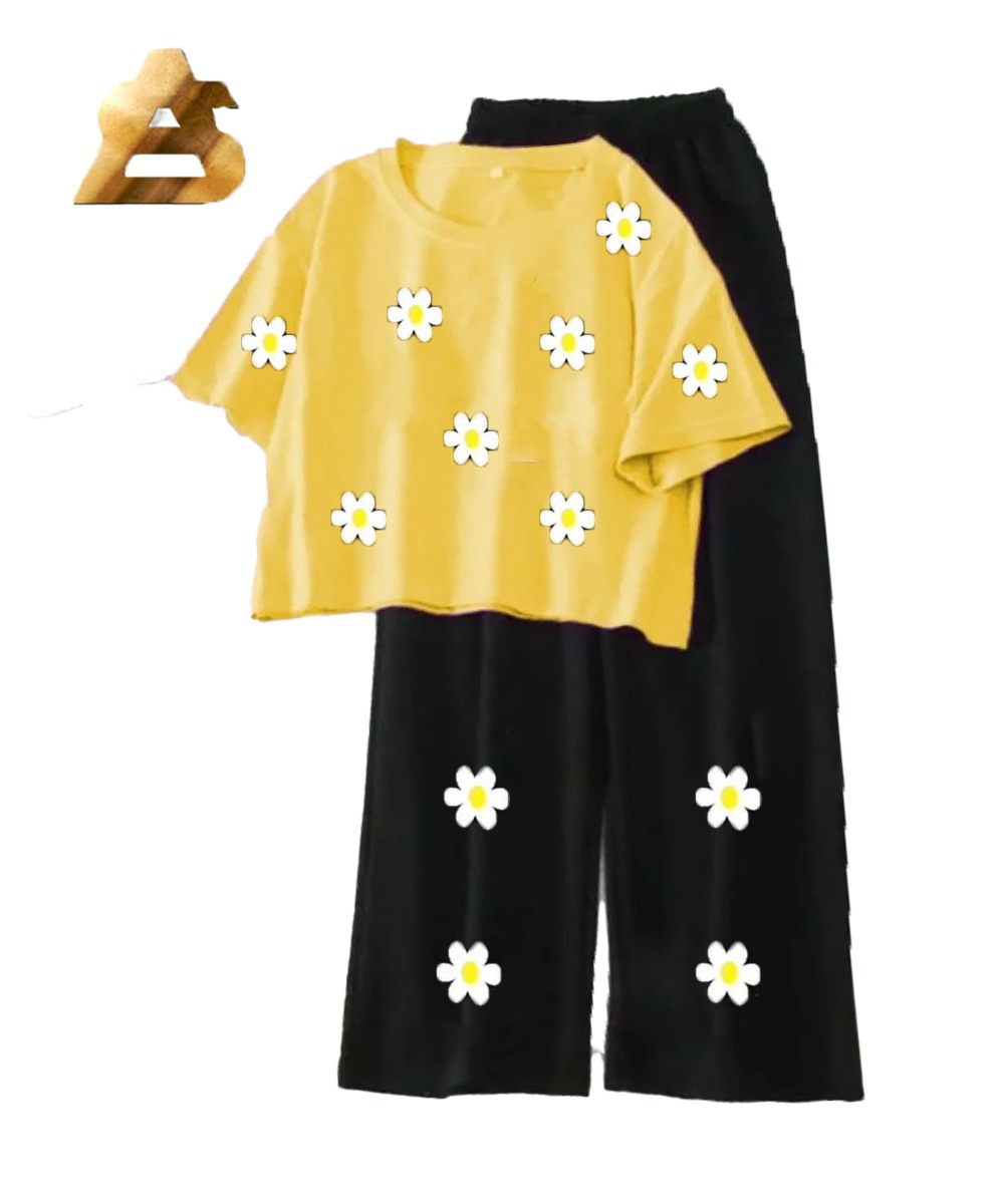 Crop Top and Flapper Trouser Ensemble for Women and Girls