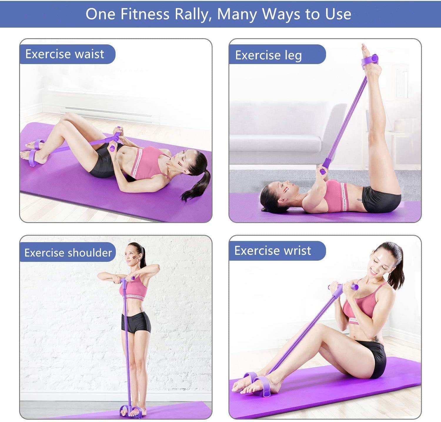 Pull Reducer Resistance Training Bands Tummy Trimmer Bally Fat Burner Body Exerciser Weight Loss Home Gym Home Workout Arm Muscle Builder Double Pull Rope Body Trimmer Pedal Exerciser Yoga Crossfit Exercise Arm Exercise Tummy Body Building Training Unisex