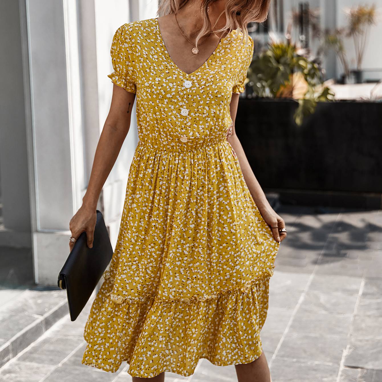 yellow boho dresses