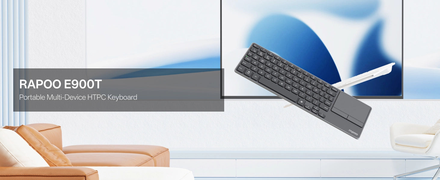 RAPOO E900T Mini Wireless Keyboard Black with Touchpad Multi-Device HTPC Support Touch Gestures for Windows & Mac 14 08a13f7f64e9f77e9ec467c1ee6206dc