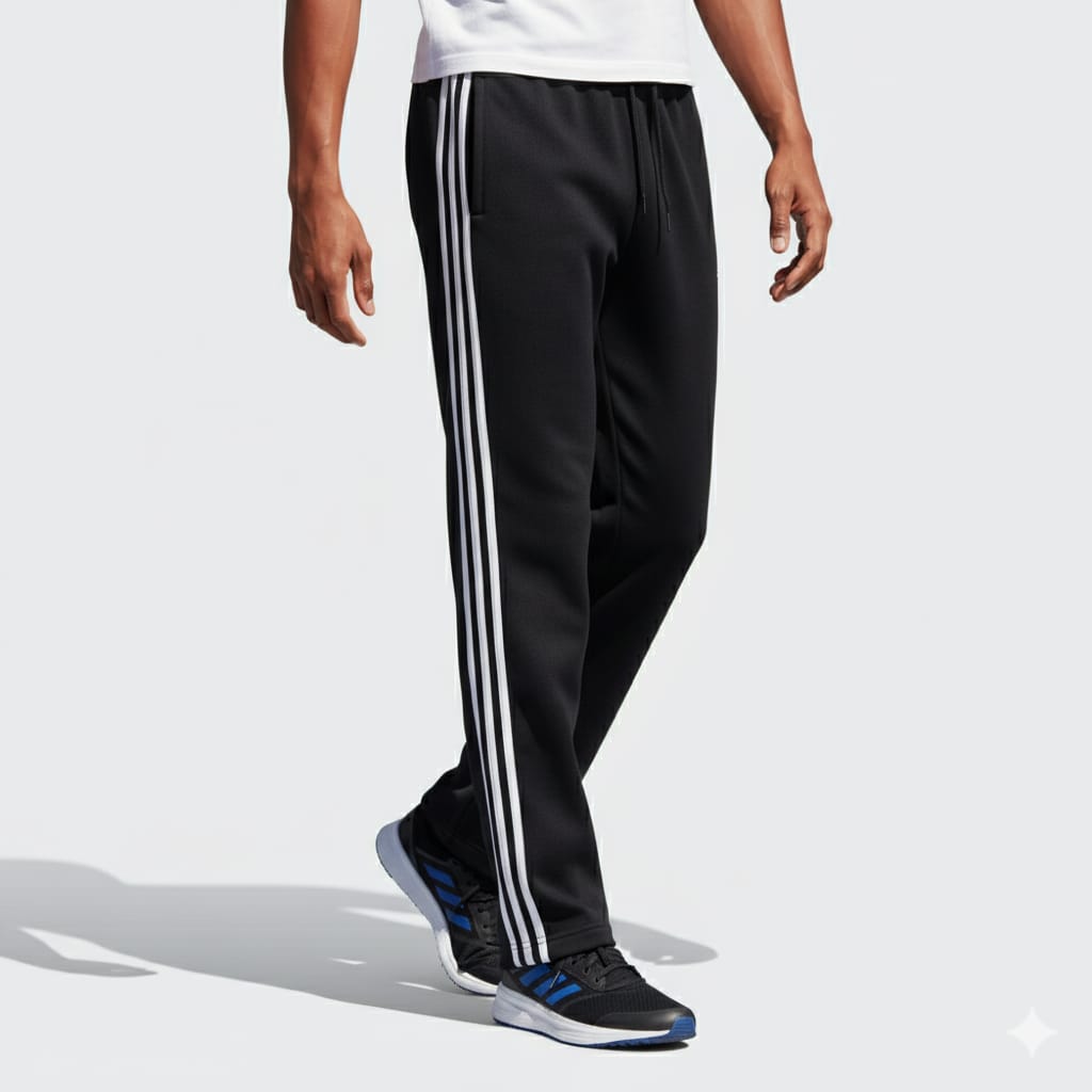 Track Pants for Men's Sleepwear Pajama for Men Joggers Sweatpants Straight Leg Casual Loose Fit Running Athletic Trouser Pants with Pockets in Black with Side Strips XL 2XL 3XL 4XL Sizes