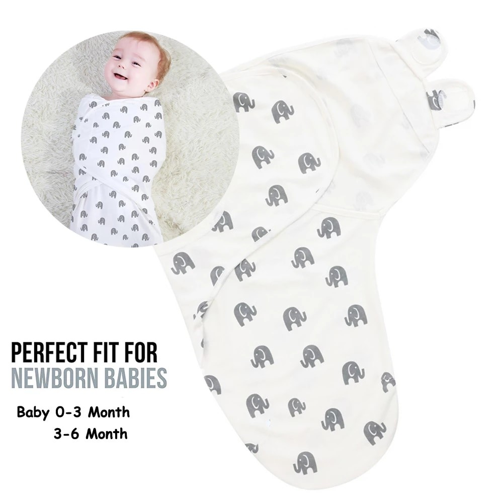 AA Mother and Baby Infant Baby Swaddle Blanket Adjustable Infant Wrap Baby Blanket - Multicolor - MultiPrint