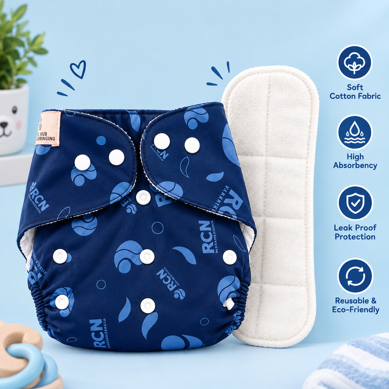 Cloth Diaper Baby Washable Flexible Free Sizing Diapers Adjustable Pamper Reusable Diaper| Printed pamper