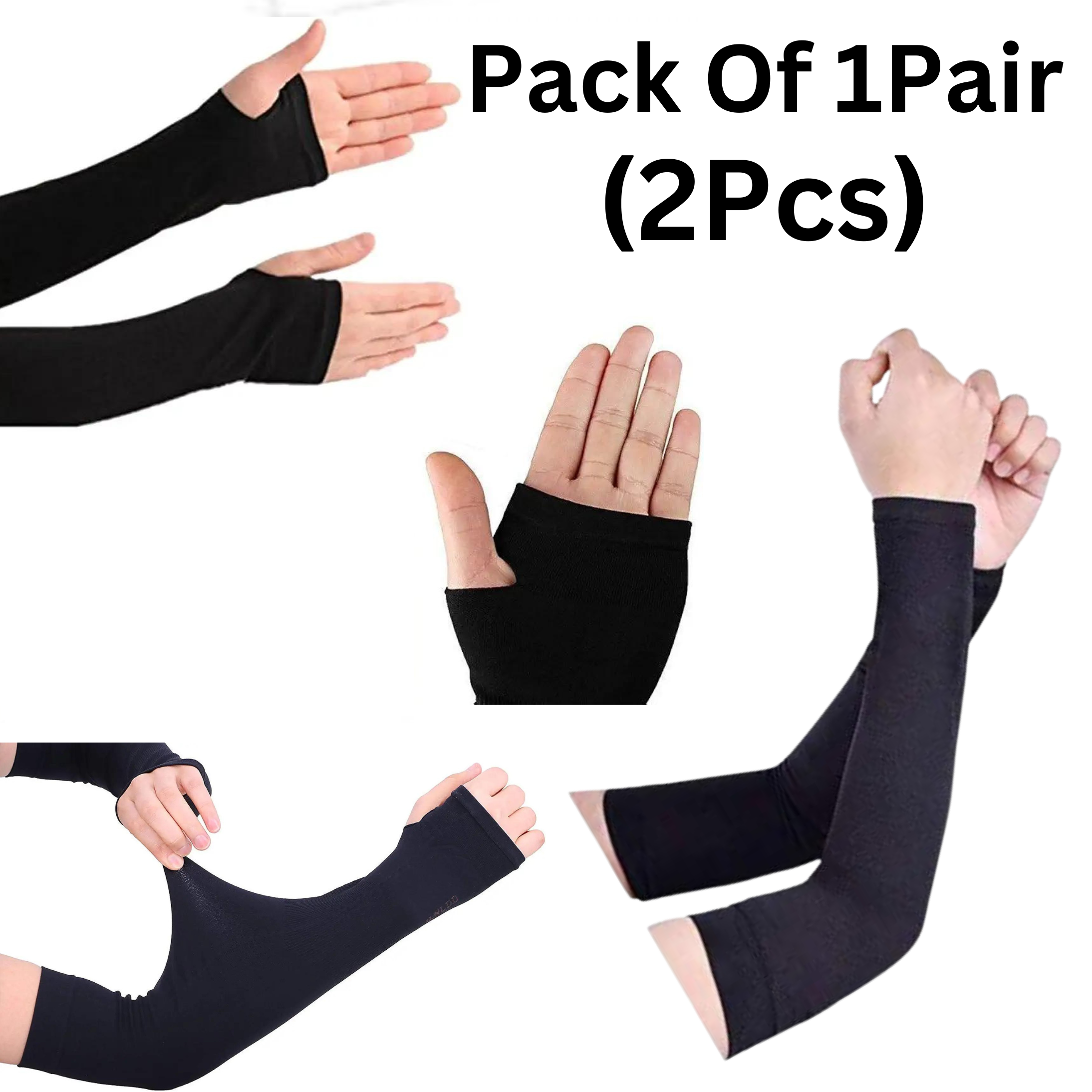 Hand And Arm Summer Finger Sleeves For Man 1 Pair (2Pcs) Ice Cool Silk Wearing sports Sleeve Cover Sun Light protection