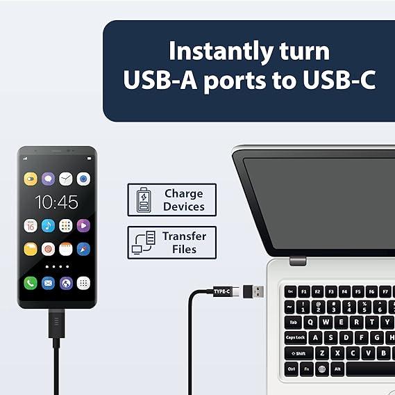 Type C to USB Converter Adapter 2.0 OTG Connector Mini Adapter - USB C Female to USB Male Convertor - Universal Compatibility With All Type C ports