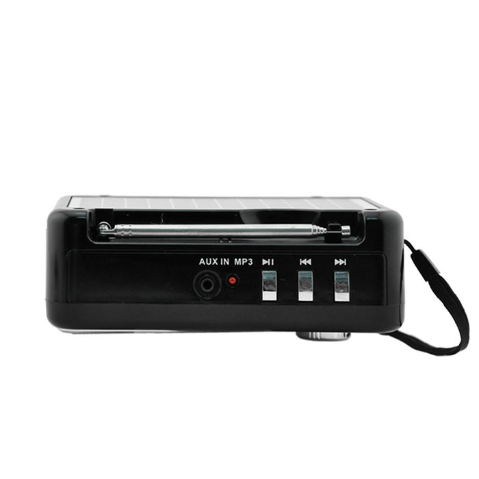 Portable Solar Rechargeable 3 Bands (FM/AM/SW) Radio with USB/TF Music player & Charging Panel Light