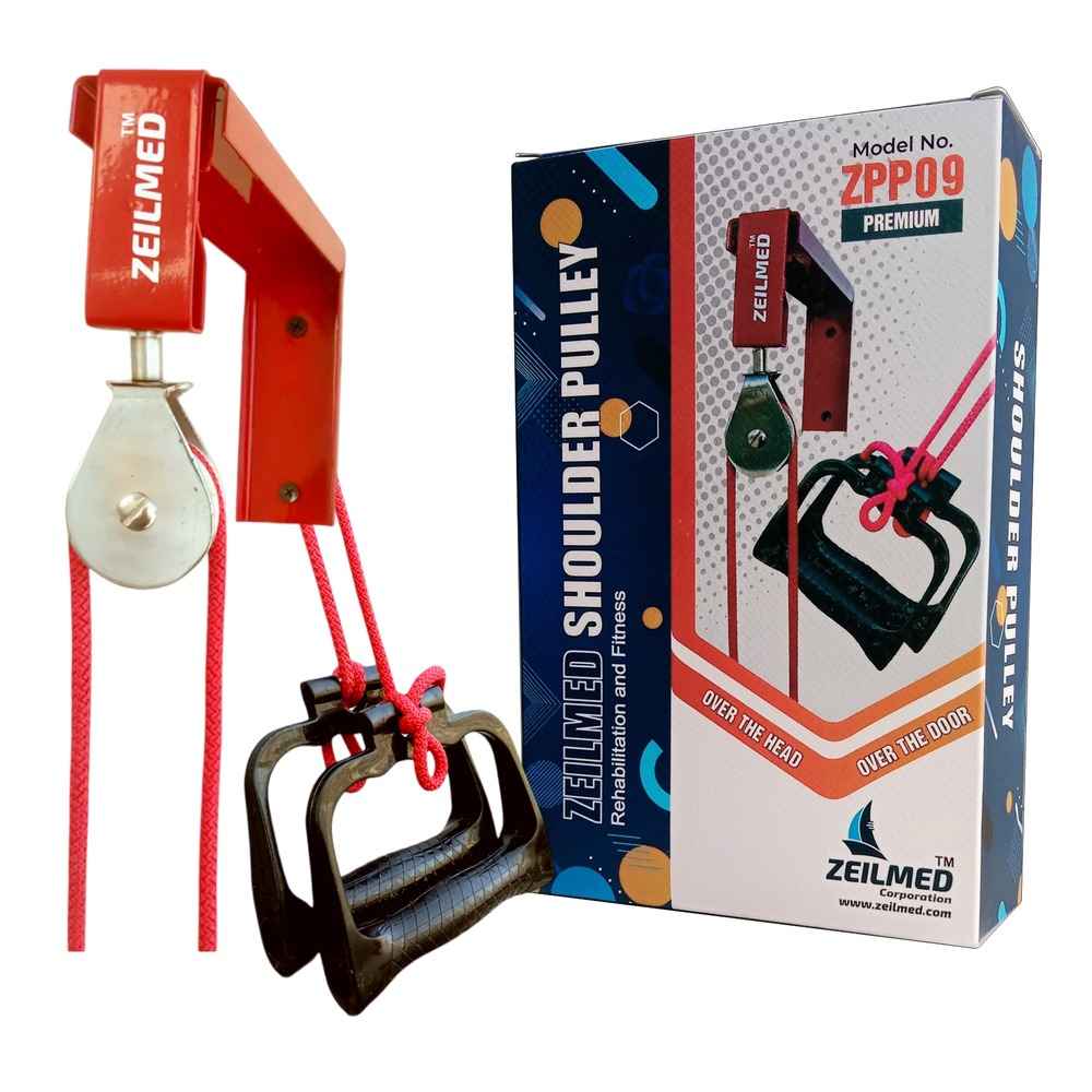 Shoulder Pulley Premium Reduce Frozen Shoulder & Stroke Risk. Improve Movements | Regain Strength | Made With Durable Stainless Steel & Plastic, Easy Use Physiotherapy Gym Fitness Exercise Equipment By Zeilmed.