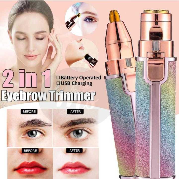 Original Facial Hair Remover Machine – High Quality, Portable Electric Trimmer – Cell Operated Razor (Rechargeable Alternative Available) in Lipstick Shape – Finishing Touch Epilator for Upper Lips & Eyebrows – Battery Not Included