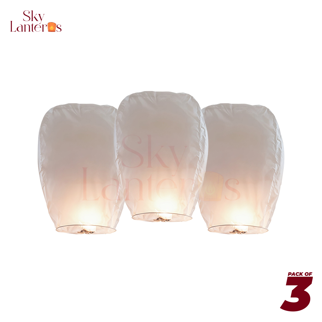 Sky Lantern Pack Of 3| Paper Sky Lanterns For Functions | Sky Lanterns In MultiColors | Eco-Freindly Sky Lanterns | Sky Lanterns For Functions | Birthday Parties, Bridal Showers, Weddings, Baby Showers, and even Celebrations of Life Events. - Image 1