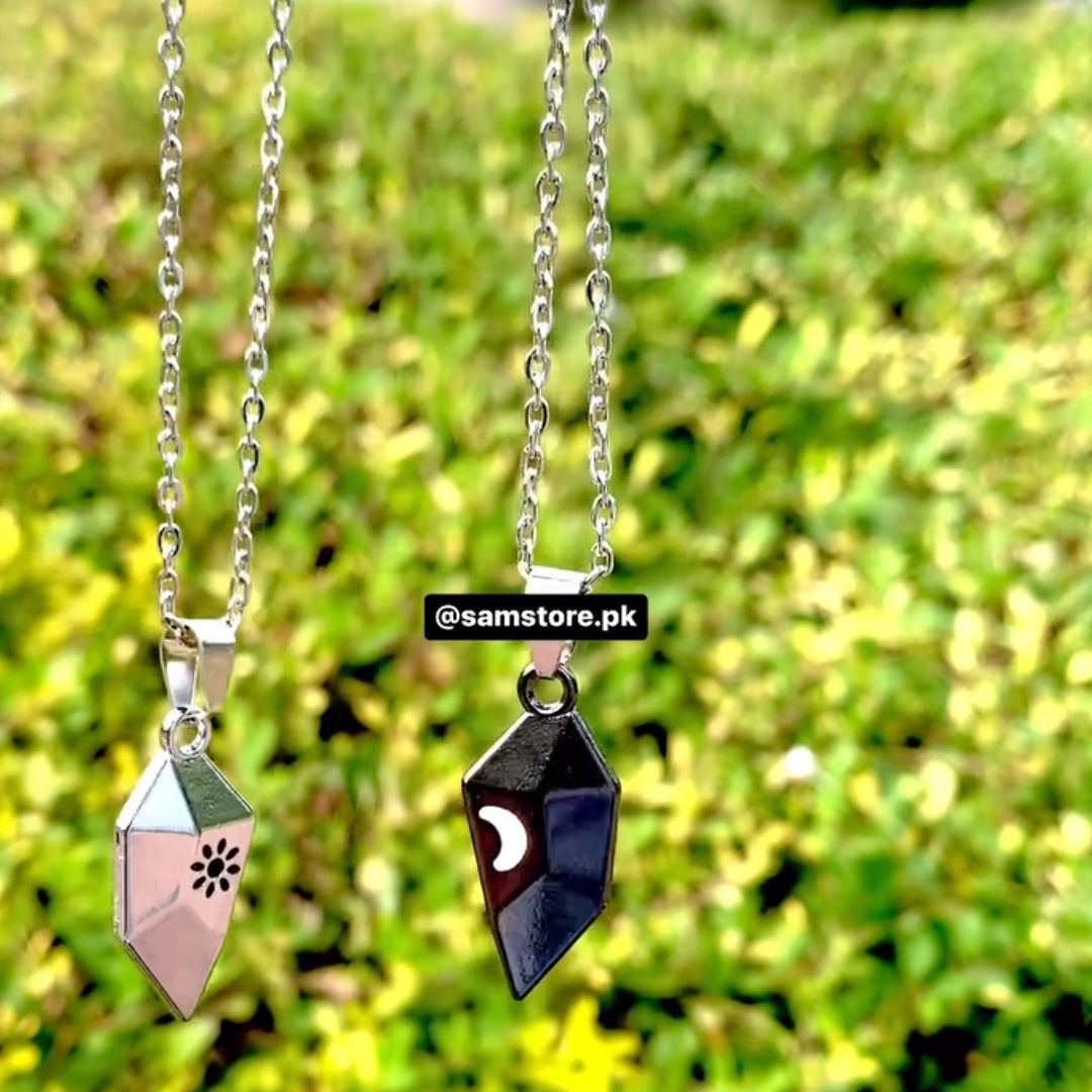 Silver Magnetic Broken Heart Necklace Locket - Heavy Metal Magnetic Heart Pendant Necklace Gift For Friends Couples
