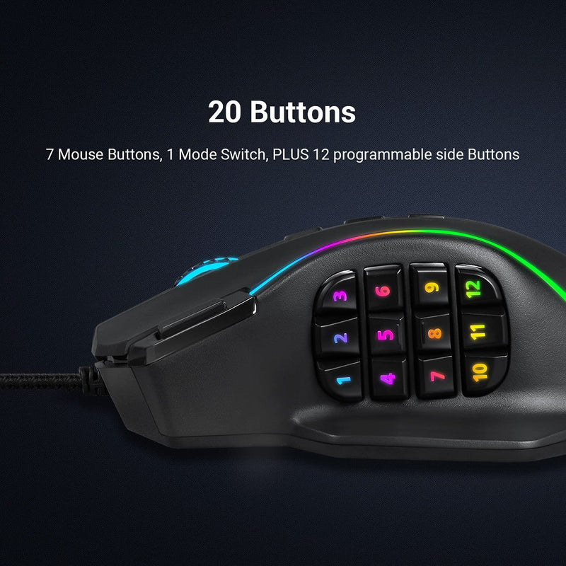 Redragon PERDITION 4 M901-K-2 Wired Gaming Mouse RGB with 19 Programmable Buttons 11 08e8fd67faac65f67464add8869afbba