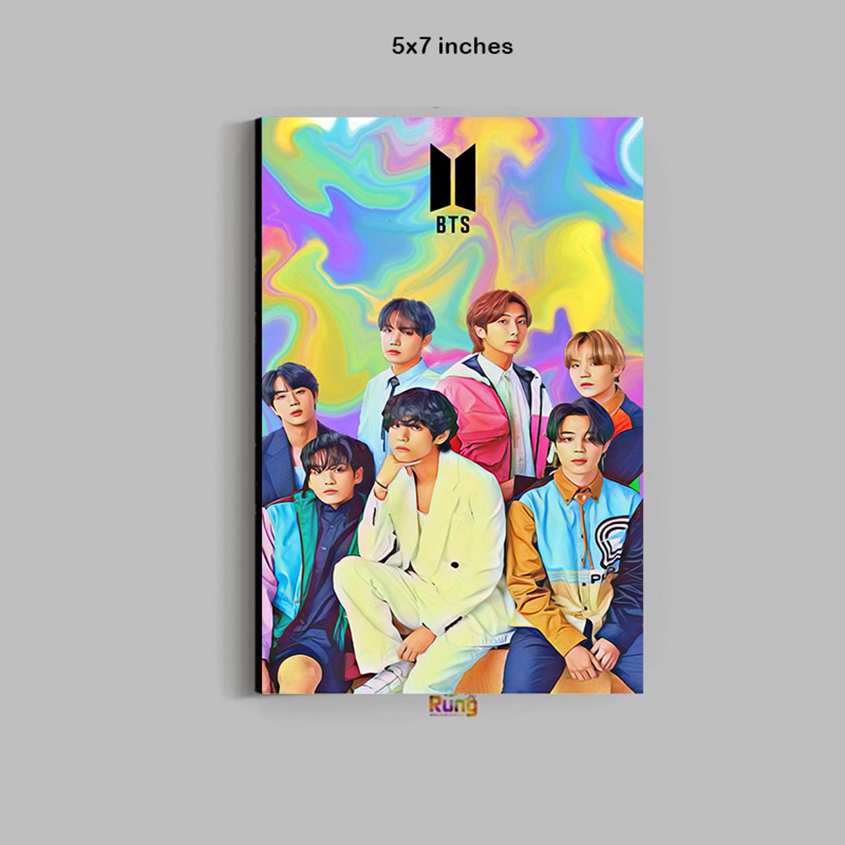 Bts kpop all members wall hang photo frame 5x7 inches size