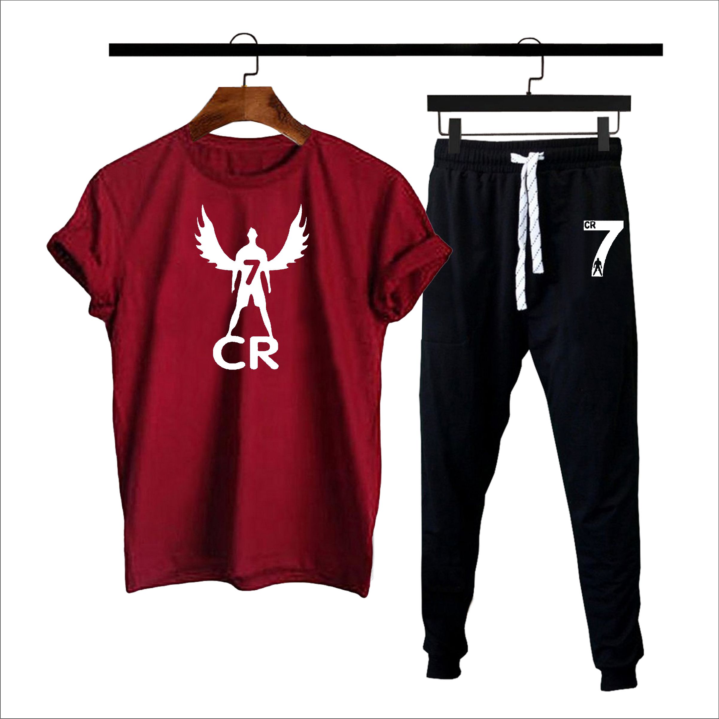 CR7 Summer Printed Tracksuit For Men & Boys | Soft & Comfortable Fabric Tshirts for men & Trouser Printed Tracksuit-yellow