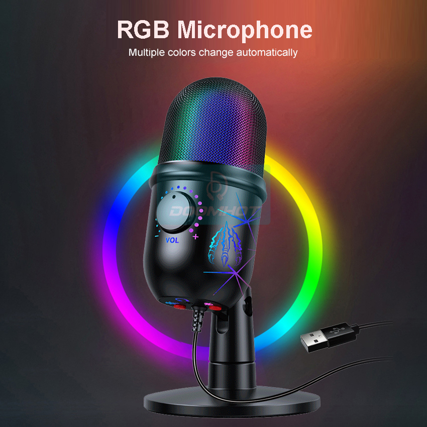 RGB USB Microphone PC Condenser For PodcastYoutubeGaming Daraz.pk