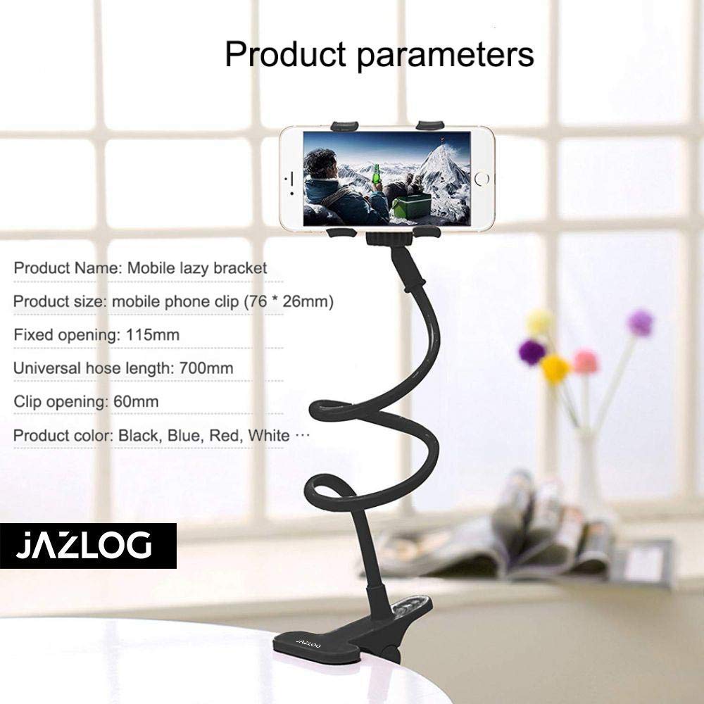Mobile Stand Holder Metal Built - Cell Phone Stand Perfect for Video Table Online Class Home Bed Flexible Charging Hand Bike Movie Office Gift Desktop Heavy Duty Lazy Mount Multi Angle Clamp
