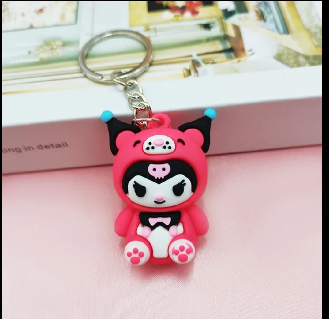 Sanrio Anime Keychains Hello Kitty Melody Kuromi Cinnamoroll Cartoon Dolls Action Figure Model Bags Pendant Keychain Car Keyring