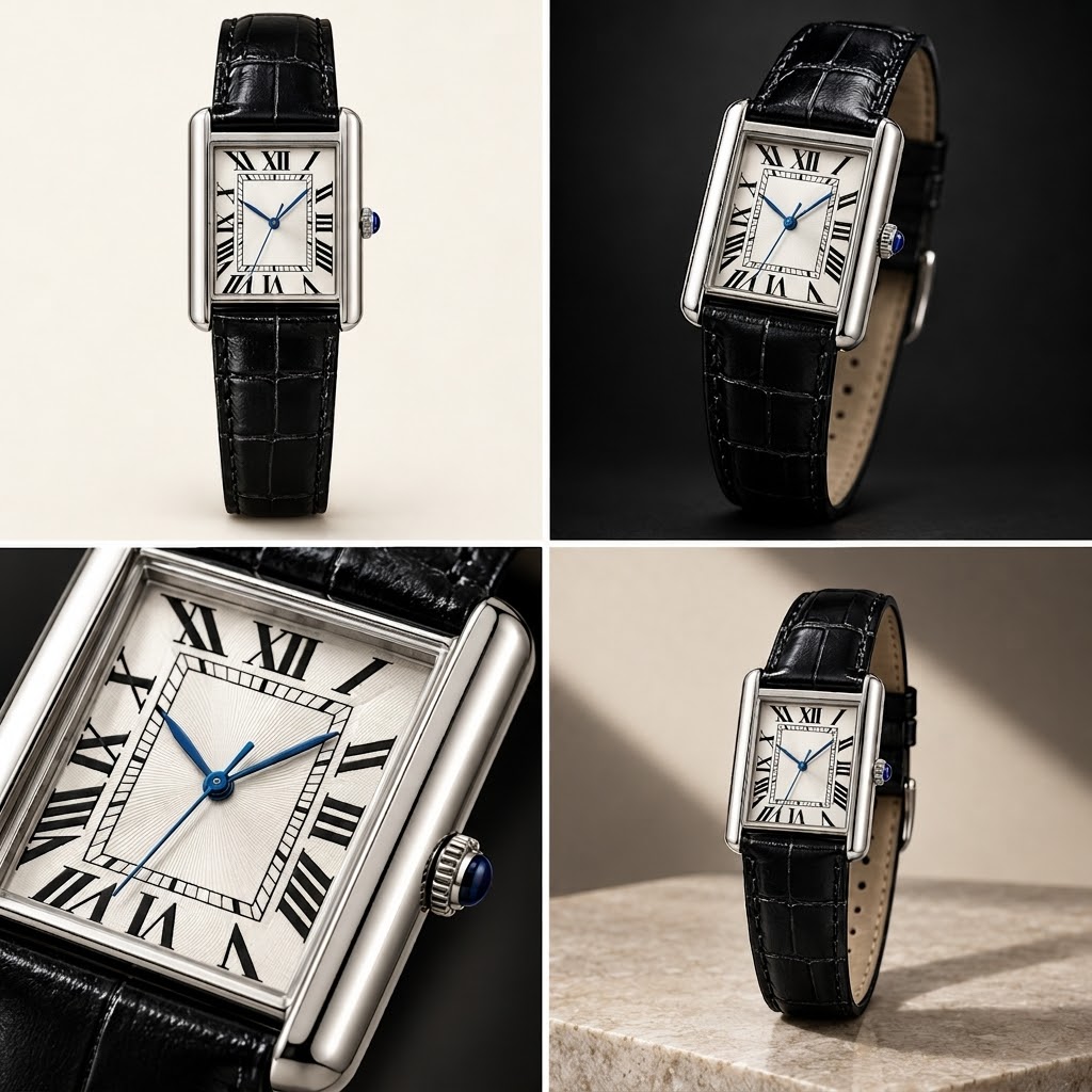 TANK Watch OLD MONEY Top Trending Watch for Men Boys - Premium Look Tank Watch with Leather Strap