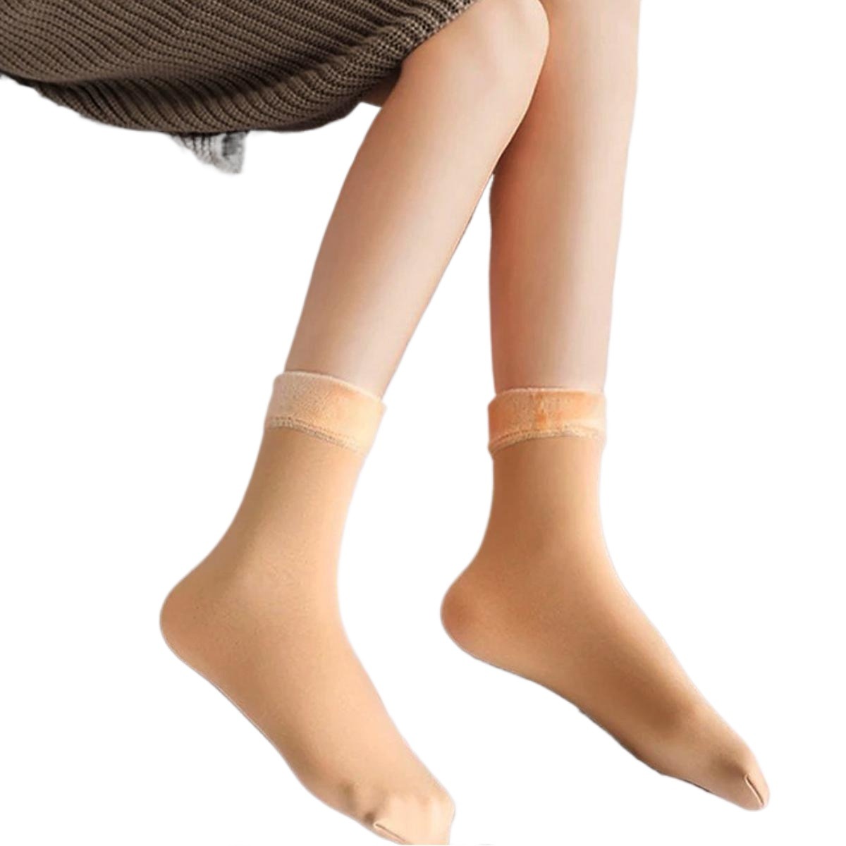 1 Pair of Winter Warmer Women Thicken Thermal Wool Cashmere Snow Socks Seamless Velvet Boots Floor Sleeping Socks