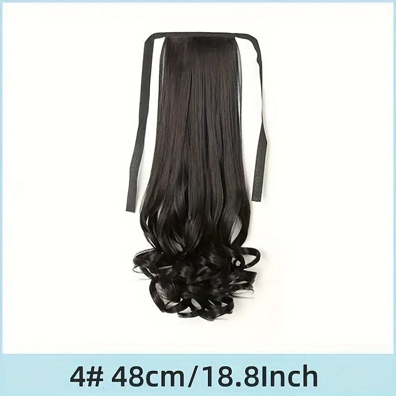 Ribbon Tie Curly Wavy Ponytail Wig & Extension for girls / ladies