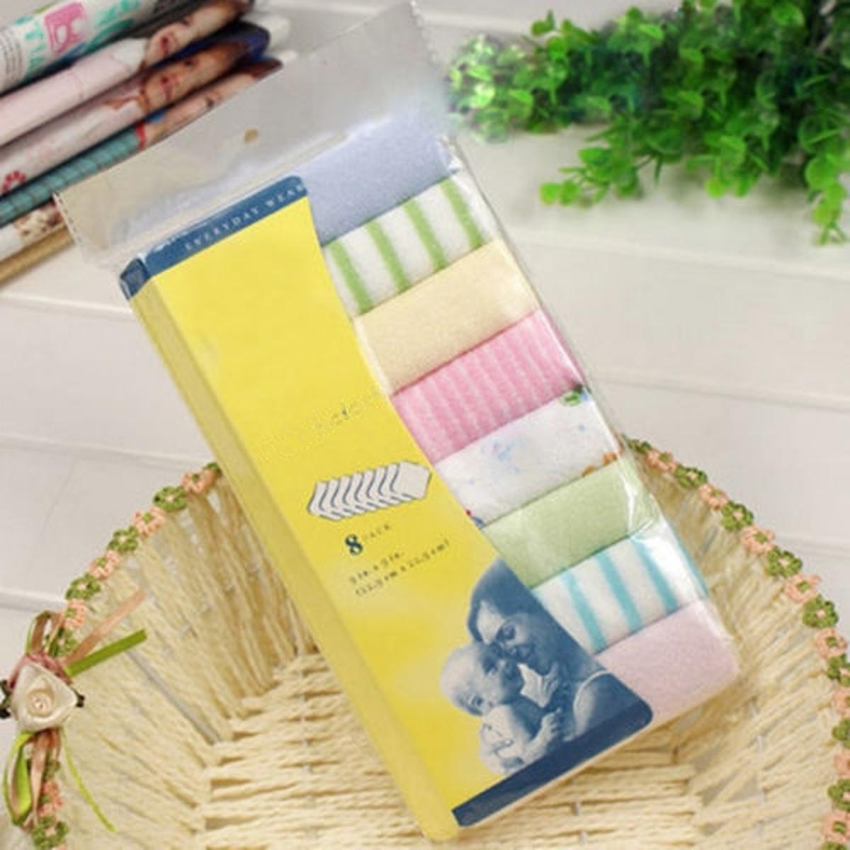 Premium Cotton Baby Bath Towel Set 6 pcs - Soft Washcloths for Newborns