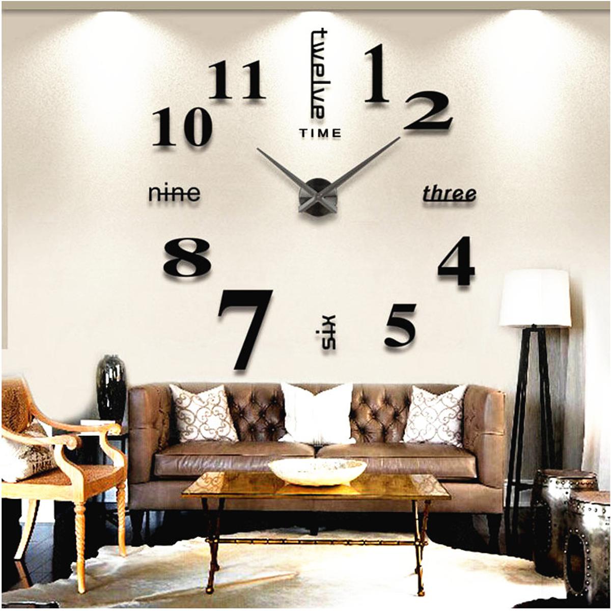 EVENTO Wooden 3D WALL CLOCK 7 Big Size Clock Quartz Watch DIY Design Decoration For Bedroom, Home Decor Living and Drawing Room And Offices And For Gifts Piece Item
