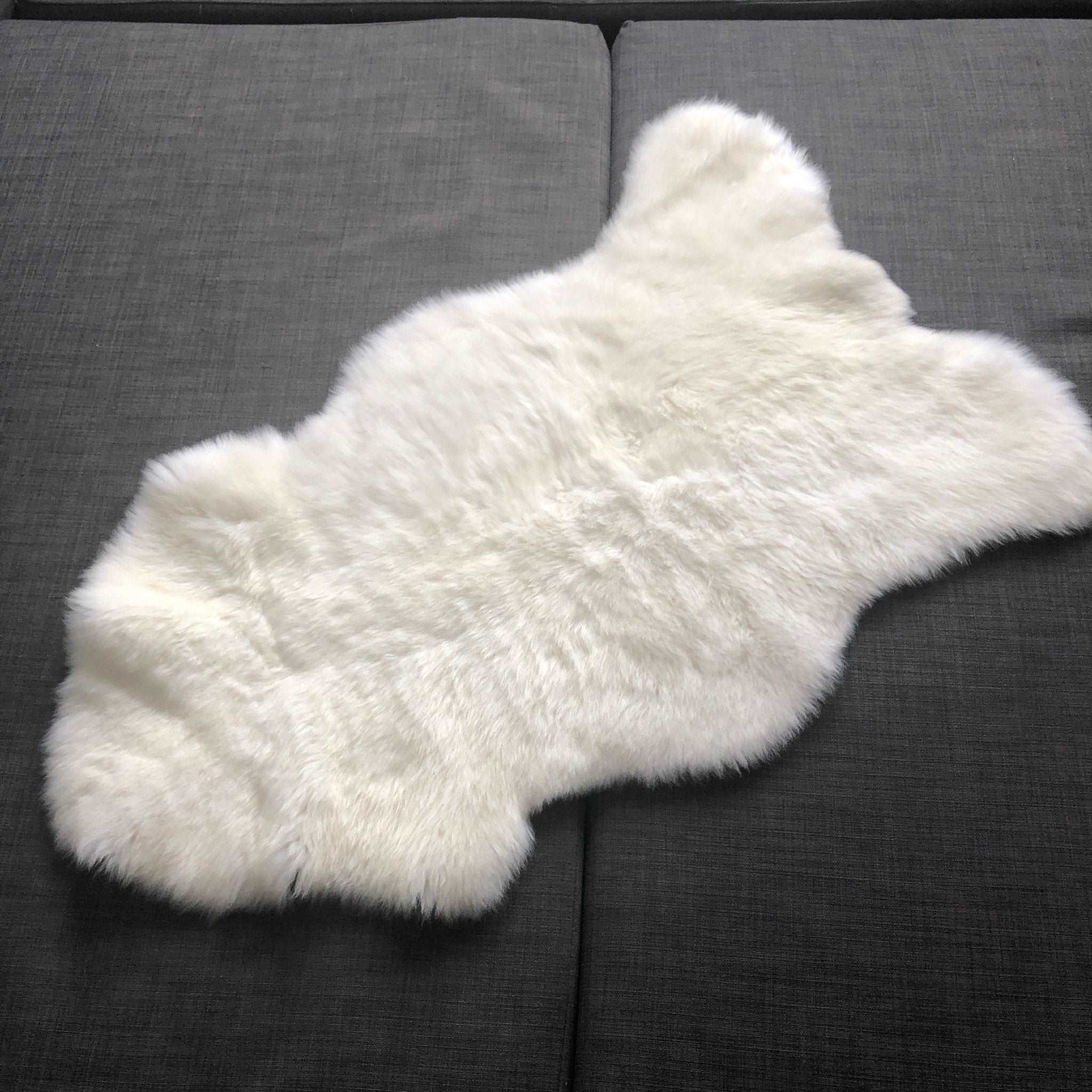 Faux Sheepskin Rug Ivory White Sheep Foot Door Mat Rug 18inch x 28inch