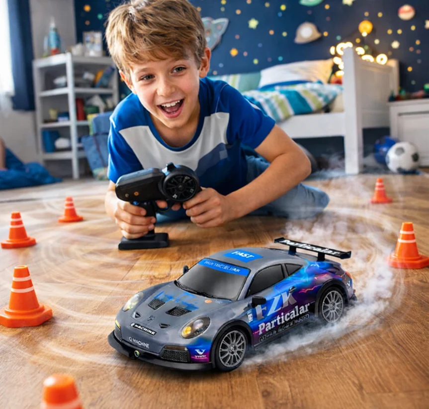 Remote Control Speed Racing 1:20 Scale RC Porsche 4x4 Drifting Car 2.4G RC Drift Car with LED Light, Rechargeable Remote Control Racing Car Vehicle Replaceable Tire Competition Race Car Toy For Kids Boys Best Toy Gifts