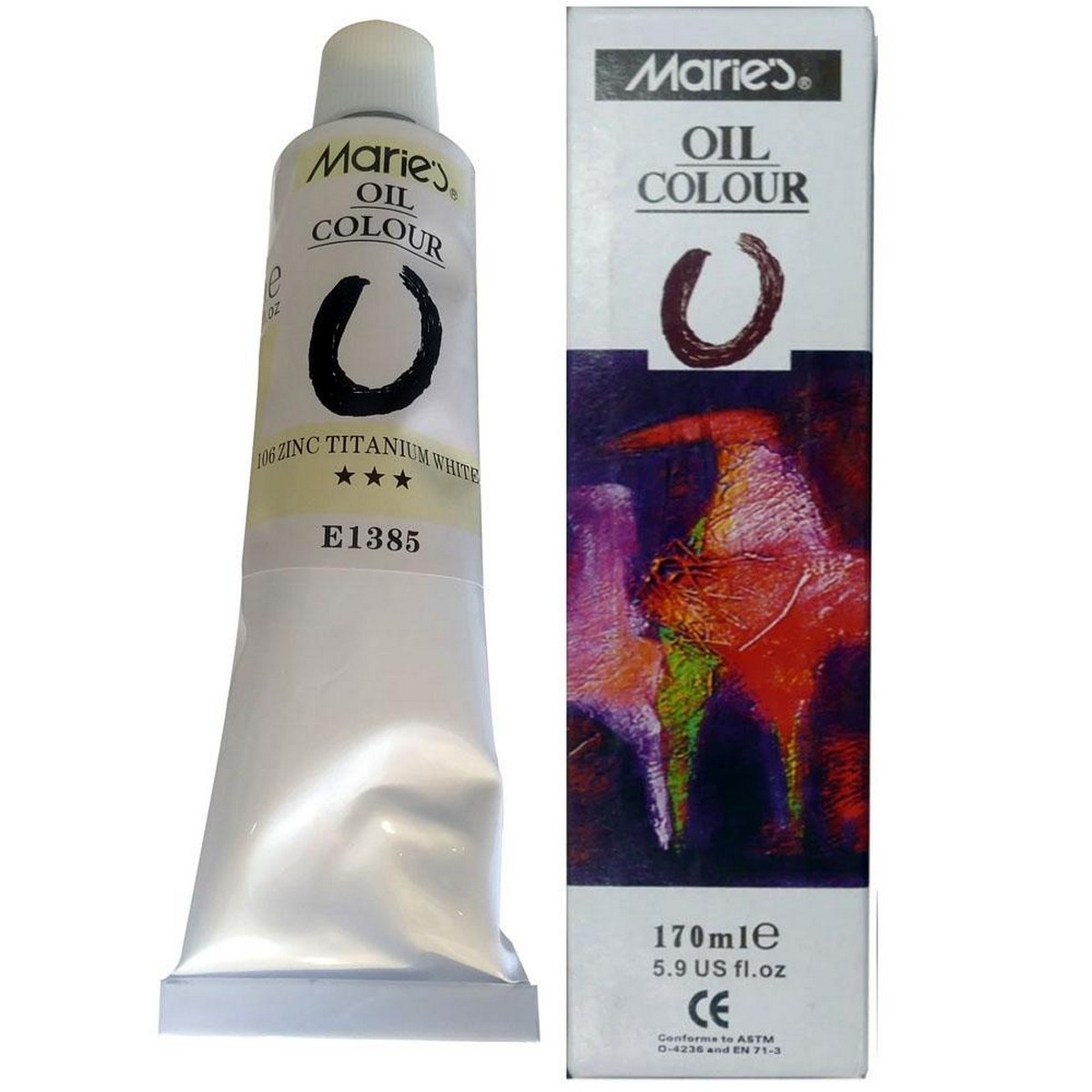 Oil Colors Paint Tubes-Zinc Titanium White 106 170 ml