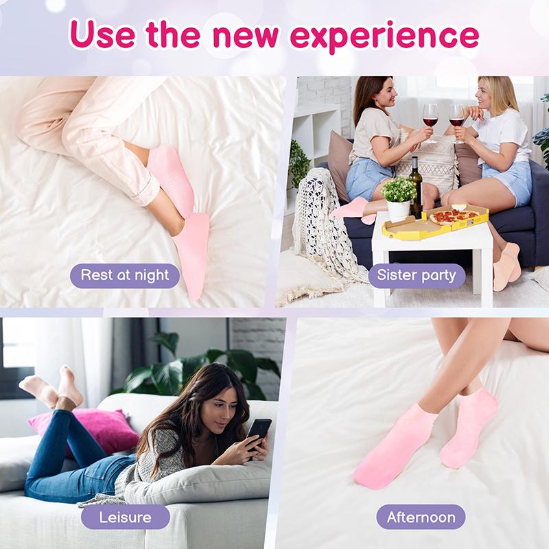 Silicone Moisturizing Socks & Gloves (1 Pair Each) for Intensive Hydration, Roughness Relief & Callus Treatment, Hydrating Skin Care for Dry, Cracked Hands & Feet, Suitable for Most Sizes