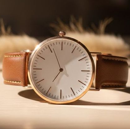 🔥 Elegant Minimalist Men's Analog Watch - Premium Brown Leather Strap - Classic White Dial Formal Wrist Watch for Men & Boys