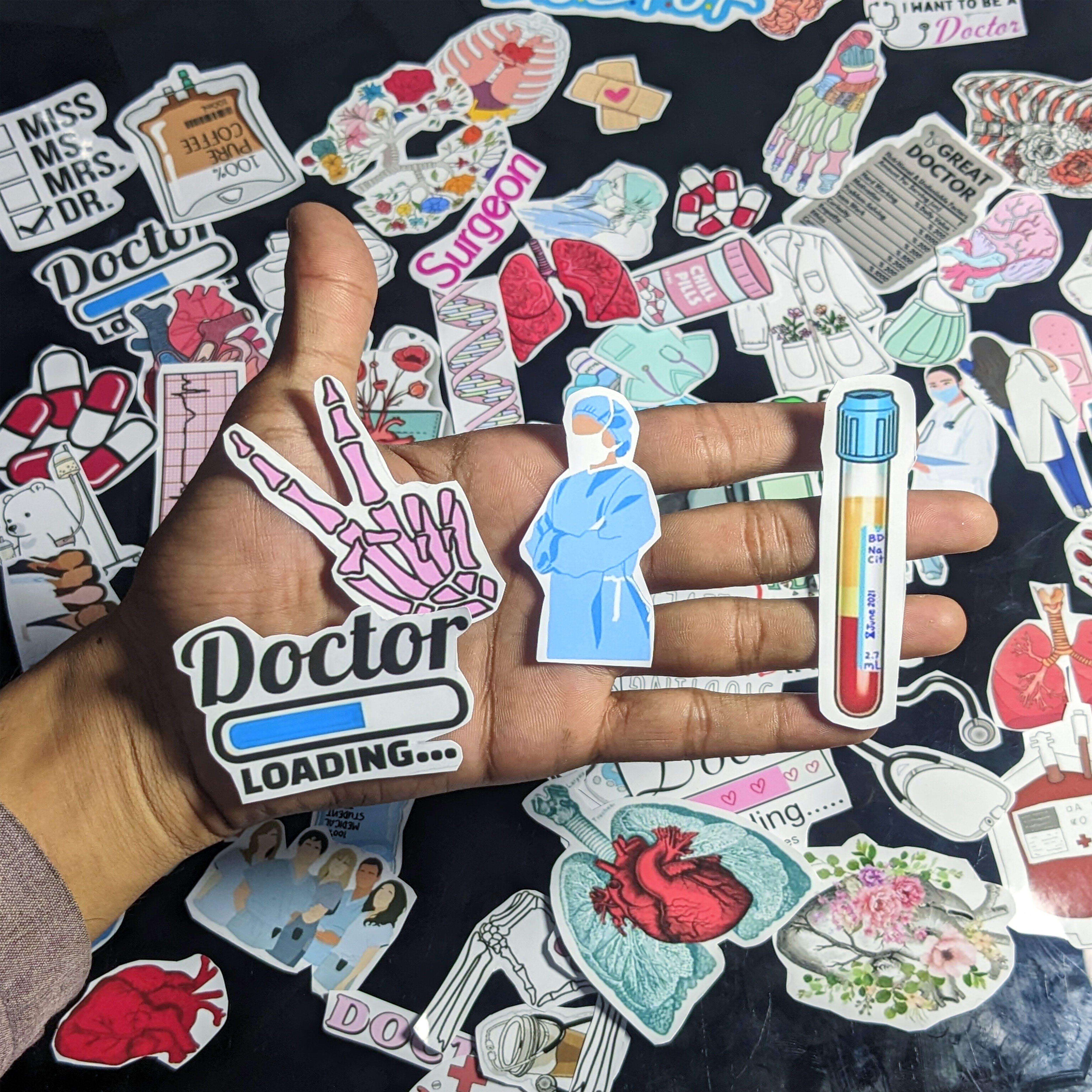 Premium Doctor Stickers (Pack Of 30) Biology/Medical Student Stickers For Notebook Premium Stickers Pack