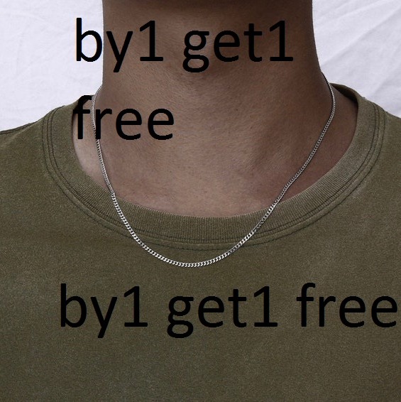 THIN SILVER TRENDY neck chain (jewellery) by1 get 1 free