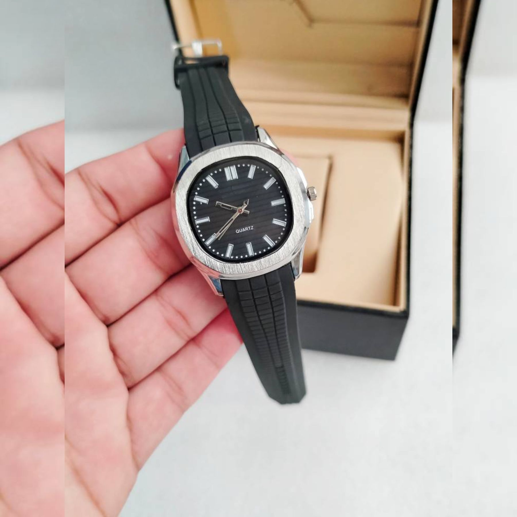 Watch For Mens Nautilus Design Rubber Strap | Watch For Girls | Watch For Men & Boys | Watch For Boys | Stylish and Durable design Perfect For Sports And Outdoor Activities Comfortable To Wear With Adjustable Strap