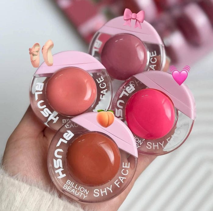 Billion Beauty 4pcs Liquid Blush Set | Dewy Glow, Long-Lasting Tint & Ultra-Blendable Cream Blusher Collection