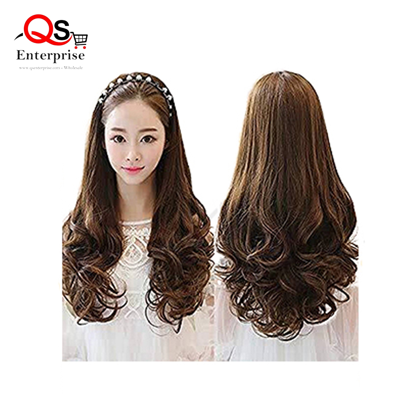 Clip-In Hair Extension for Women - High-Temperature Synthetic Fiber Hair Piece with Secure Clips for Instant Volume & Length - Black, Brown & Golden Shades