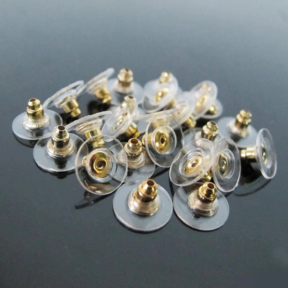 Round plastic earring on sale backs