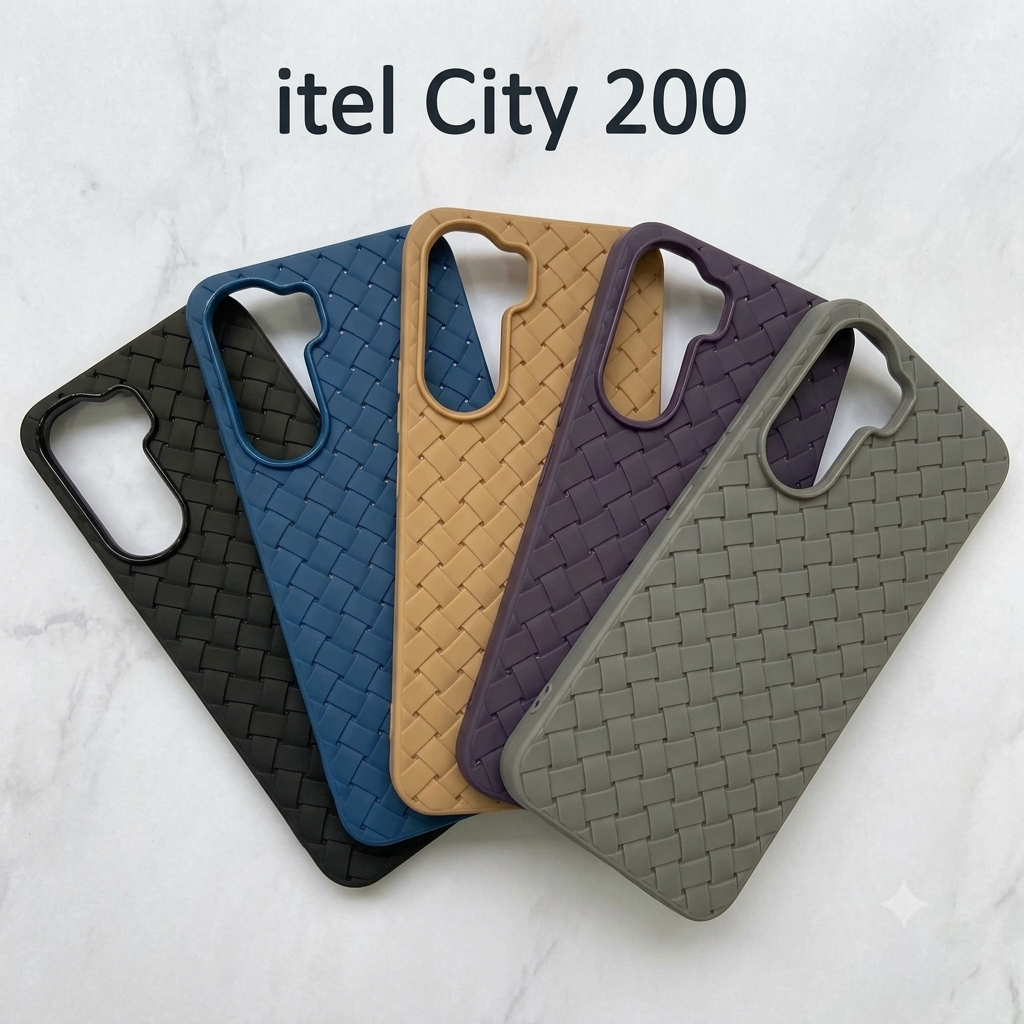 itel City 200 – Premium Woven Back Cover | Silicone Phone Case with Luxurious Weave Pattern