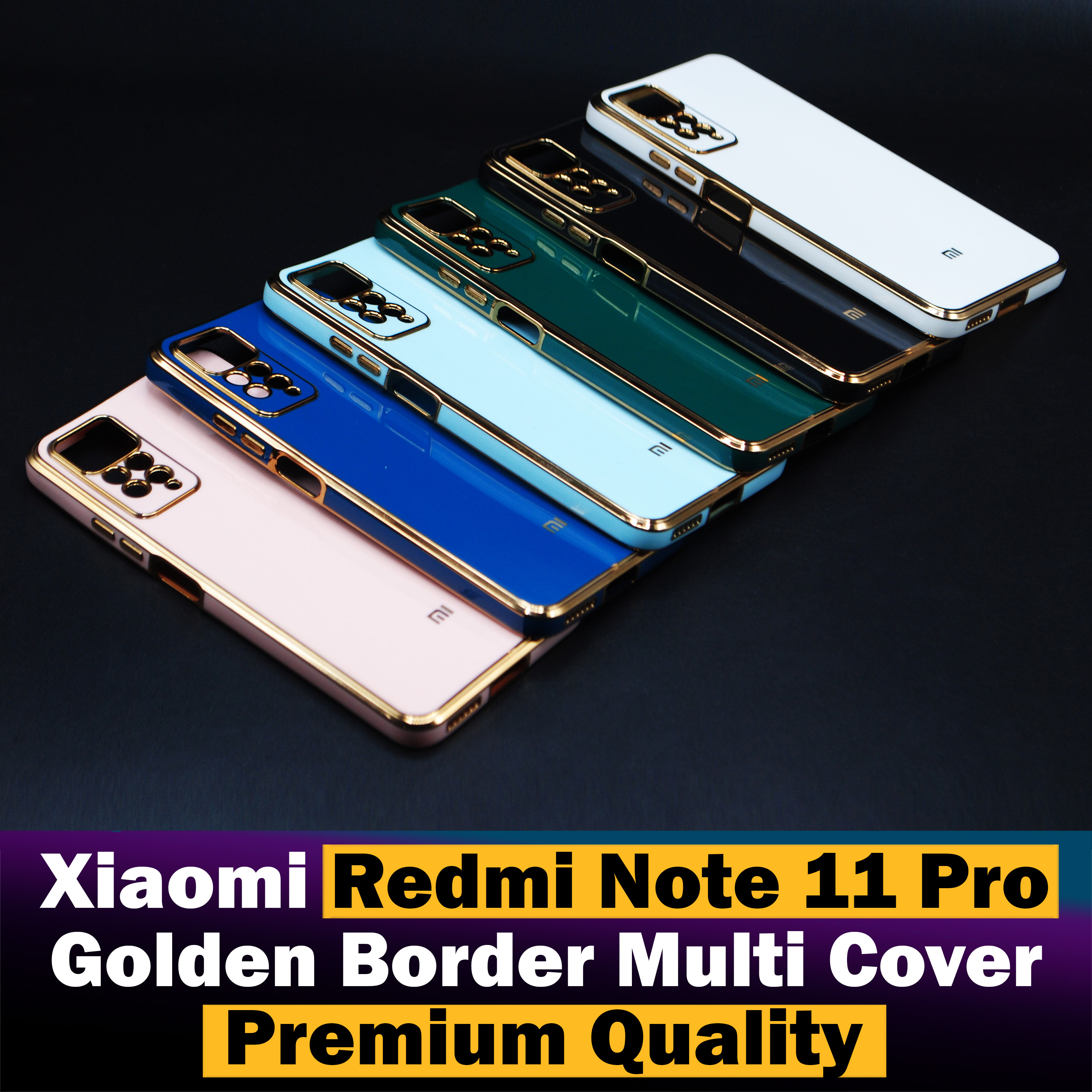 Xiaomi Redmi Note 11 Pro Back Cover Soft Multi Golden Border