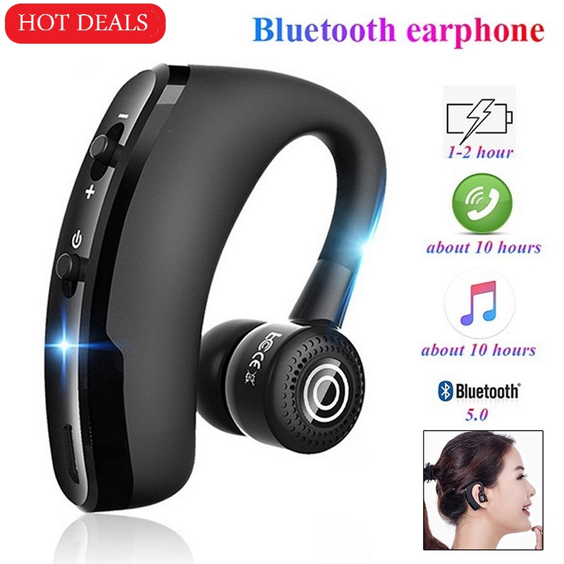 V9 Business Design Wireless Single Bluetooth Earphone Headset (Compatible With All Bluetooth Devices)