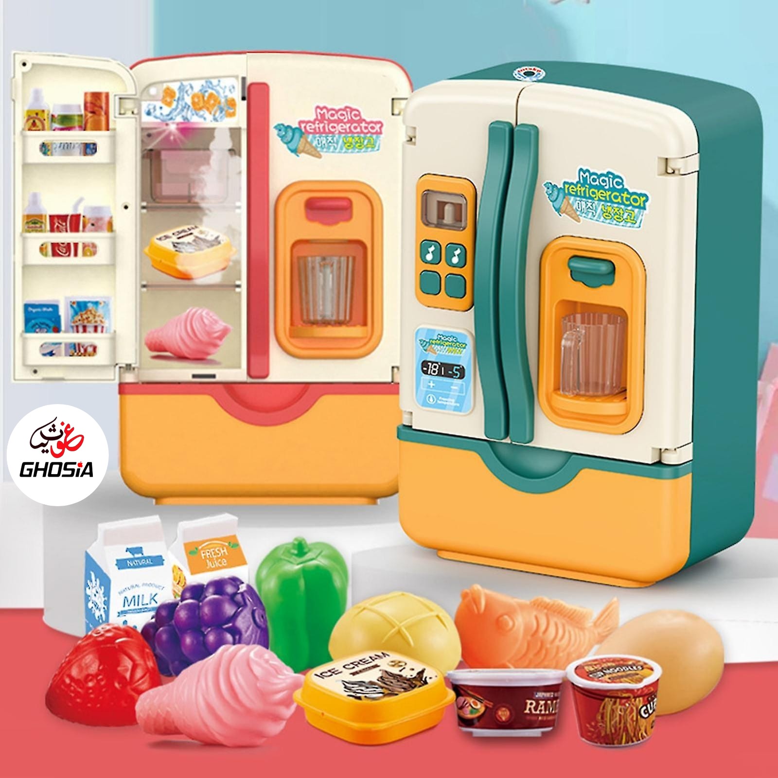 Miniature Dollhouse Refrigerator & Kitchen Decoration Set – Home & Furniture Toy