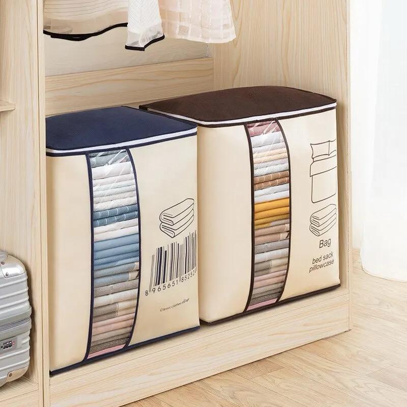 storage bags for clothes high quality with Barcode Pattern, Double Zipper Quilt Storage, Bedsheet and Blanket Storage Box, Foldable Travel Bag for Women, Handbags, and Luggage